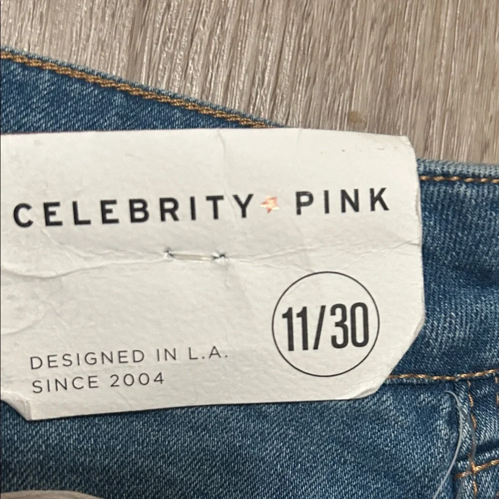 Celebrity Pink Rolled Cuff Denim Shorts - Picture 3 of 6
